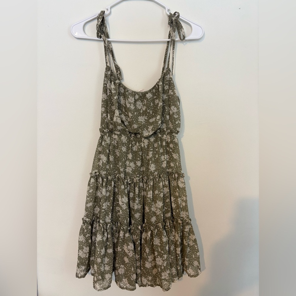 Blu Pepper Olive Green Floral Dress | Summer | Feminine | Coquette | Cottagecore